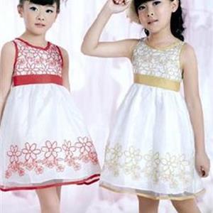 2013夏款 女童韩版金色翻领连衣裙 童裙批发 织里童装批发 纱裙